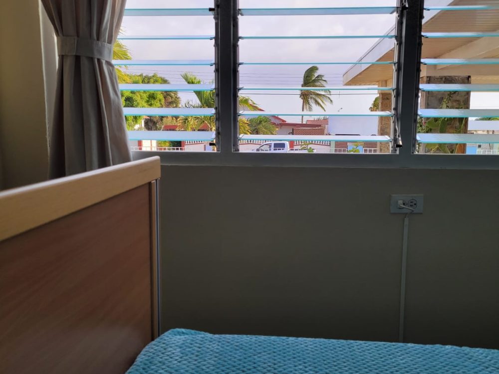 mint beige room window view